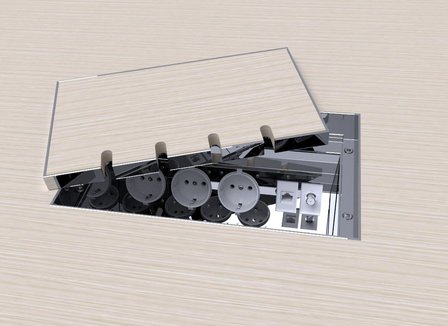 Vloerdoos met 3 stopcontacten voorbeeld