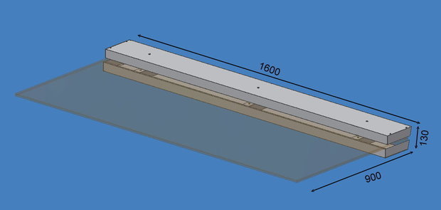 Deurluife FLT 1,6 m x 0,9 m afmetingen tekening